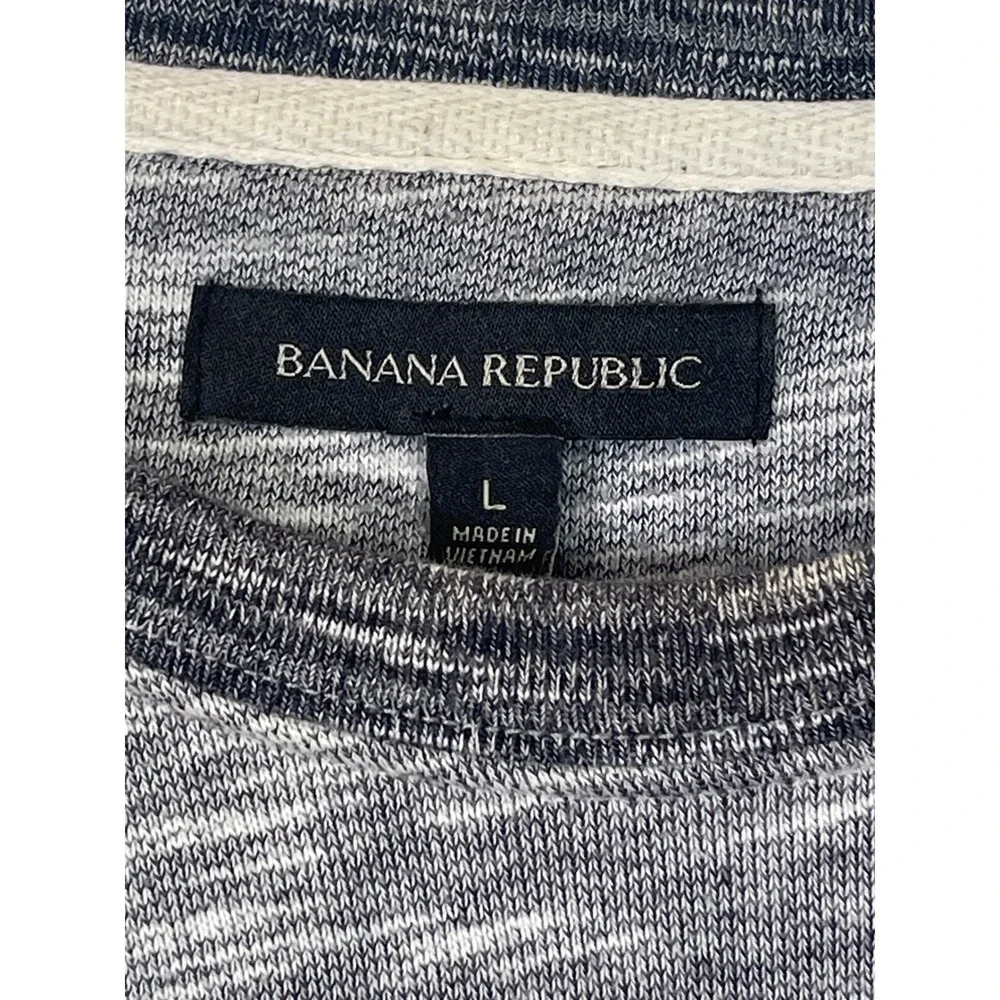 Banana Republic Men's L Gray Heathered Crew Neck Long Sleeve Sweatshirt‎